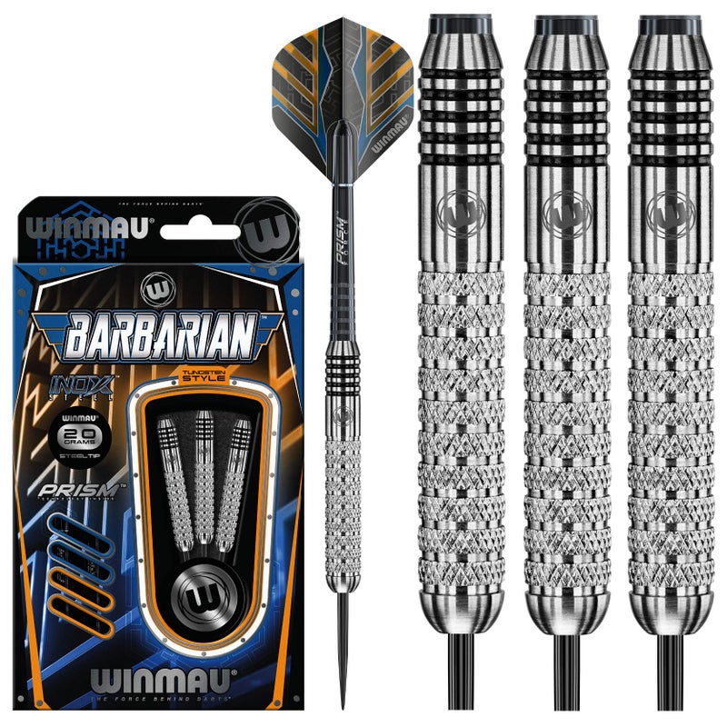 Winmau سهام وينماو بارباريان INOX الفولاذية 22 جرام مع أجنحة وبراغي (عمود) - Image 1